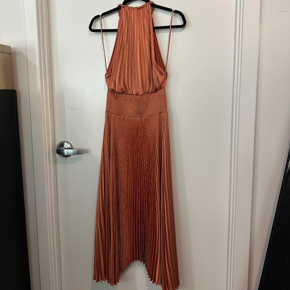 A.L.C. Renzo II Satin Sleeveless Pleated Midi Dress - Picture 5 of 6